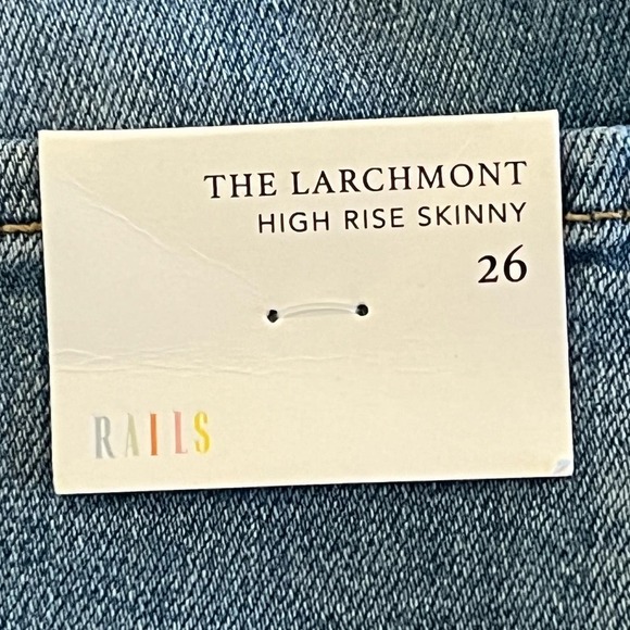 RAILS THE LARCHMONT HIGH RISE SKINNY STRETCH DENIM JEANS NWT WOMEN'S SIZE 26 - Picture 8 of 16